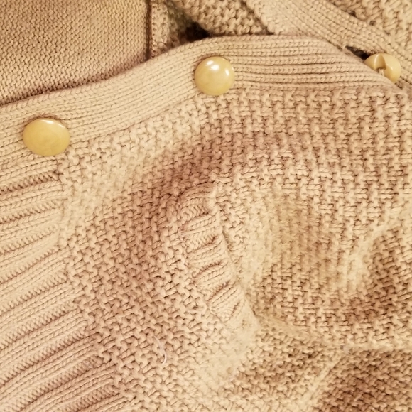 Talbots Tan Khaki Cardigan Sweater Sz S/M - Picture 9 of 9